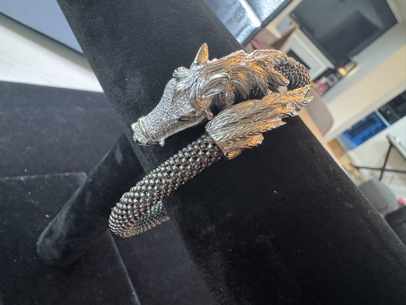 Dragon Head Sterling Silver Mesh Bracelet 2