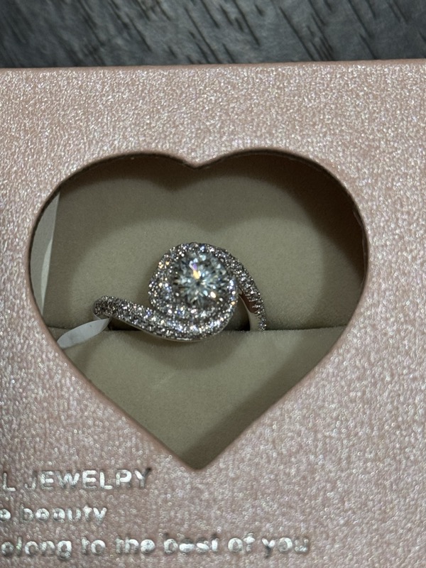 Moissanite Double Halo Swirl Ring